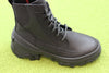 Women's Brex Lace Boot - Black Leather Side Angle View