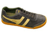 Men's Harrier Sneaker - Navy/Grey/Evergreen Suede/Leather Side Angle View
