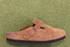 Women's Boston Clog - Mink Suede Side View