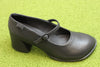 Womens Kora MJ Pump - Black Leather Side Angle View