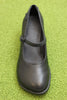 Womens Kora MJ Pump - Black Leather Top View