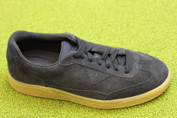 Men's Rally Ace Sneaker - Navy Suede Side Angle View