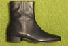 Women's Mona Zip Boot - Black Leather Side View