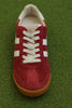 Women's Elan Sneaker - Deep Red/White Front View