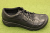 Keen Men's Austin Casual Waterproof Shoe- Black Leather Side Angle View