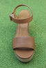 Women's Riviera Sandal - Tan Leather Side Top View