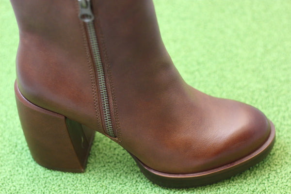 Women's Aime Boot - Rust Leather Side Angle View