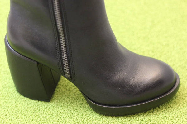 Women's Aime Boot - Black Leather Side Angle View