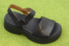 Camper Women's Tasha Sandal - Black Leather Side Angle View