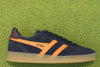 Men's Viper Sneaker - Navy/Orange/Burgundy Suede/Leather Side View