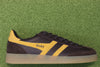 Men's Viper Leather Sneaker -Dark Brown/Sun Leather Side View