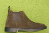 Men's Desert Chelsea Boot - Dark Brown Suede Side View