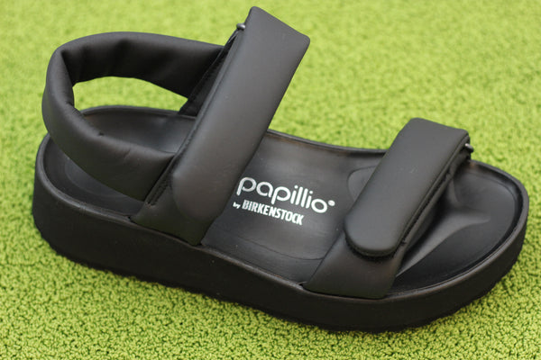 Women's Theda Sandal - Black Leather Side Angle View