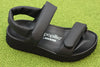 Women's Theda Sandal - Black Leather Side Angle View