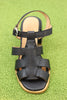 Naguisa Women's Alosa Sandal - Black Leather top View