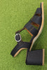 Naguisa Women's Alosa Sandal - Black Leather Side View
