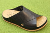 Women's Tutsi Cross Band Sandal - Black Leather Side Angle View