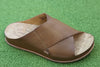 Women's Tutsi Cross Band Sandal - Brown Leather Side Angle View