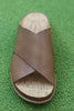 Women's Tutsi Cross Band Sandal - Brown Leather Top View