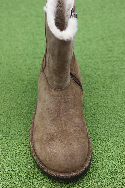 Women's Uppsala Zip Shearling Boot - Dark Tea Suede/Shearling