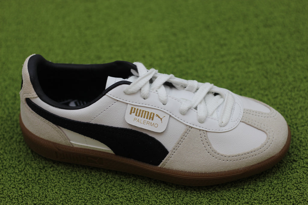 Women's Palermo Sneaker - White/Black leather Side Angle View