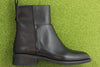 Womens Sheila Zip Boot - Black Leather Side View