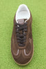 Womens Rife Shimmer Sneaker-Brown Suede/Leather Top View
