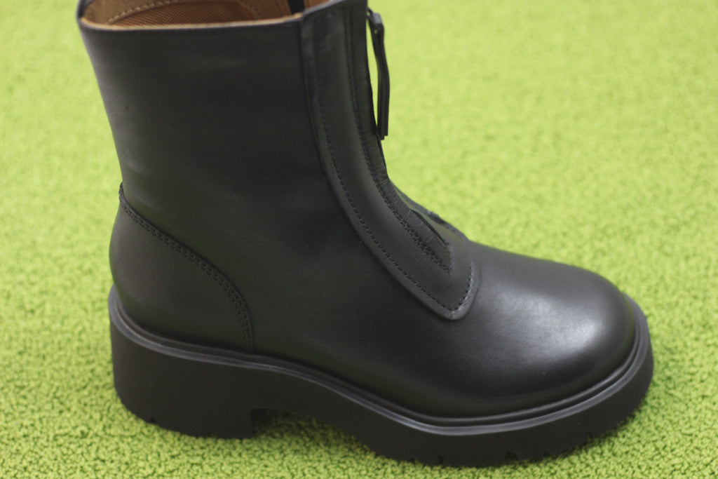 Womens Milah Zip Boot - Black Leather Side Angle View