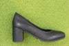 Women's Freva55 Pump - Black Leather Side View