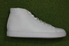 Clae Unisex Bradley Mid Sneaker - Triple White Leather Side View