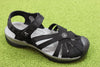 Keen Women's Rose Sandal- Black Nylon Side Angle View