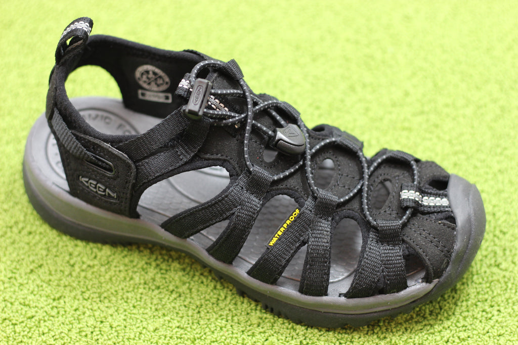 Keen Women's Whisper Sandal- Black Nylon Side Angle View