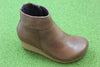 Papillio Women's Ebba Wedge Boot - Cognac Leather Side Angle View