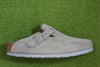 Birkenstock Women's Boston Clog - Stone Coin Suede Side View
