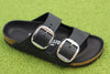 Birkenstock Women's Arizona Big Buckle Sandal - Black Leather Side Angle View