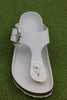 Birkenstock Women's Gizeh Big Buckle Sandal - White Leather Top View