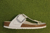 Birkenstock Women's Gizeh Big Buckle Sandal - White Leather Side View