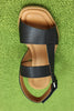 Naguisa Women's Black Sandal - Black Leather Top View