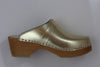 Maguba Women's Berkeley Clog - Gold Leather Side View