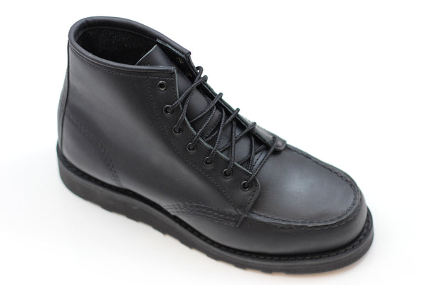 Red Wing Women's 6 Inch Classic Moc Boot - Black Leather Side Angle View