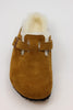 Birkenstock Women's Boston Shearling Clog - Mink Suede/Shearling Top View