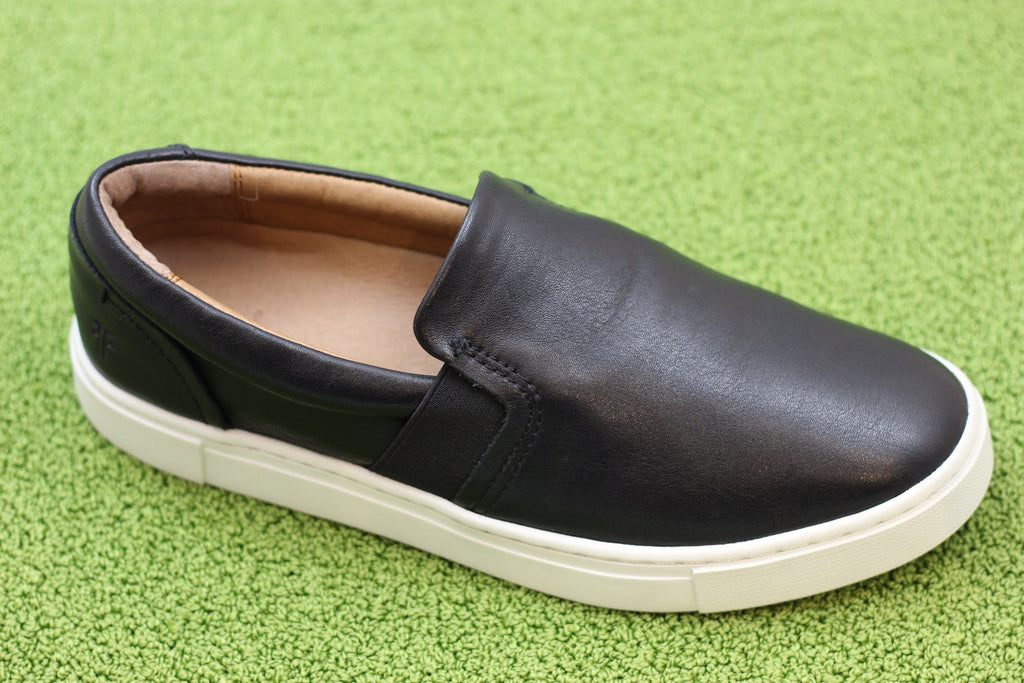 Women's Ivy Slip on - Black Leather Side Angle View