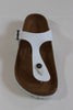Birkenstock Women's Gizeh Sandal - White Birko Flor - Top View