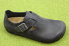 Birkenstock Men's London Shoe - Black Oiled Leather Side Angle View