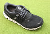 On Running Womens Cloud Sneaker - Black/White Mesh Side Angle View