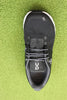 On Running Womens Cloud Sneaker - Black/White Mesh Top View