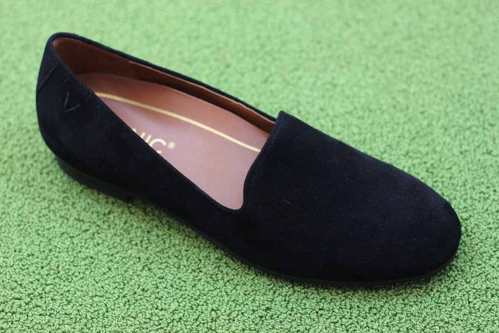 Vionic Women's Willa Slip On - Black Suede Side Angle