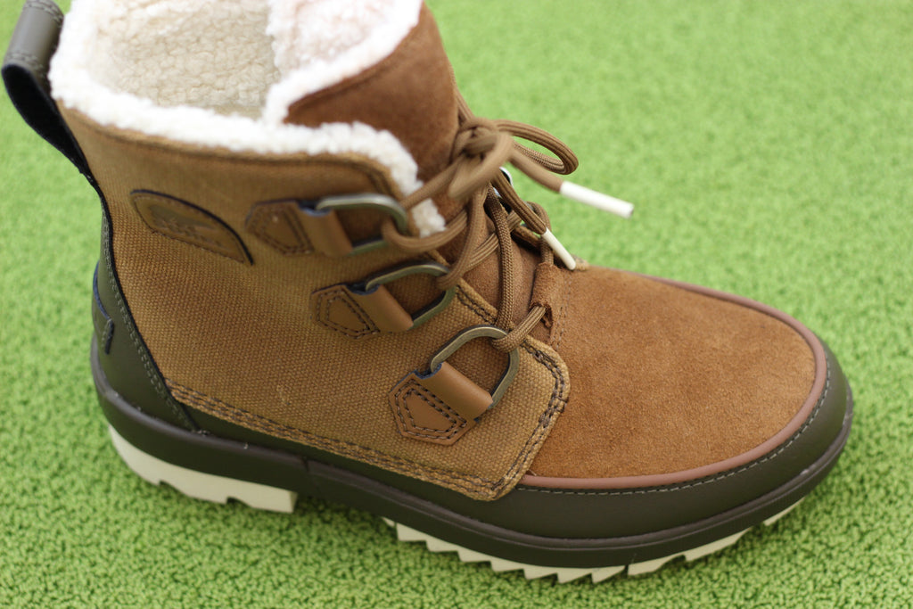 Sorel Women's Tivoli IV Boot - Velvet Tan/Olive Leather/Suede/Canvas Side Angle View
