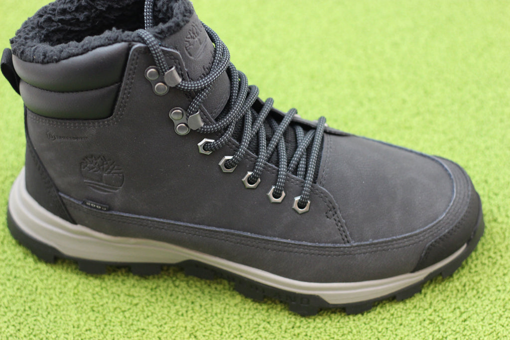 Men's Treeline Waterproof Boot - Black Leather Side Angle View