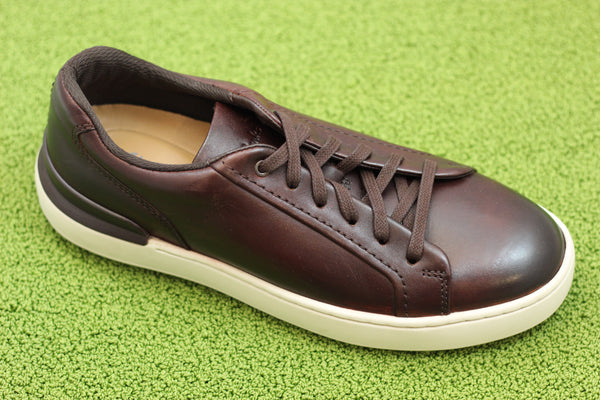 Men's Court Lite Move Sneaker - Tan Leather Side Angle View